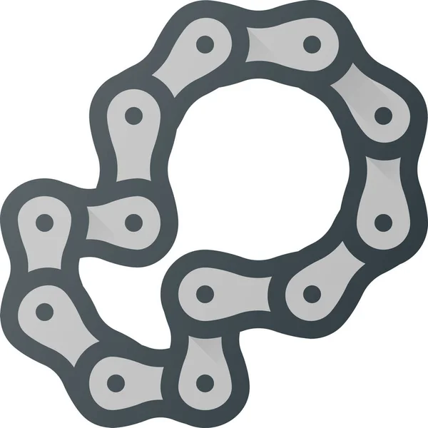 Ikona Cyklistického Řetězu Stylu Vyplněného Obrysu — Stockový vektor