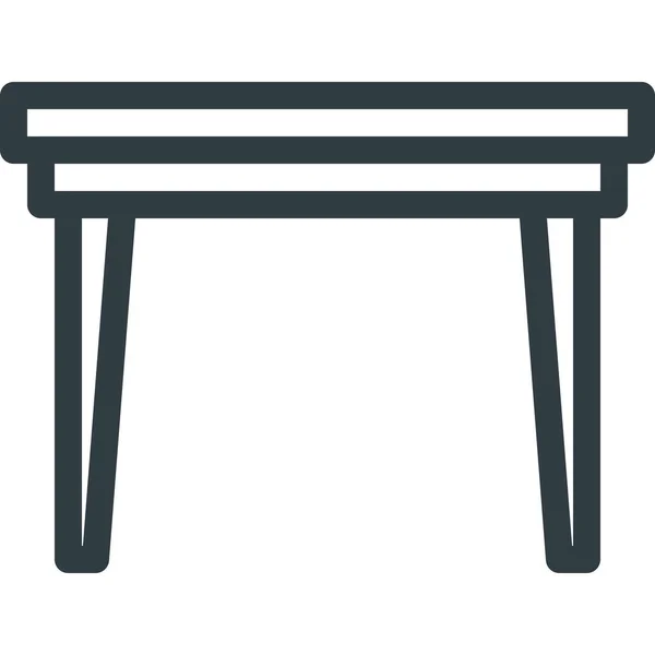 Bureau Eettafel Icoon Outline Stijl — Stockvector