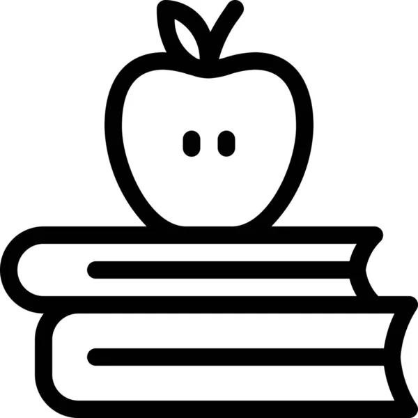 Apfelbücher Bildungsikone Der Kategorie Bildung Schule Lernen — Stockvektor