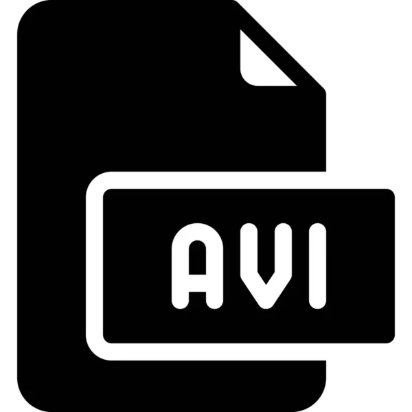 Icono Archivo Clip Avi Estilo Sólido — Archivo Imágenes Vectoriales