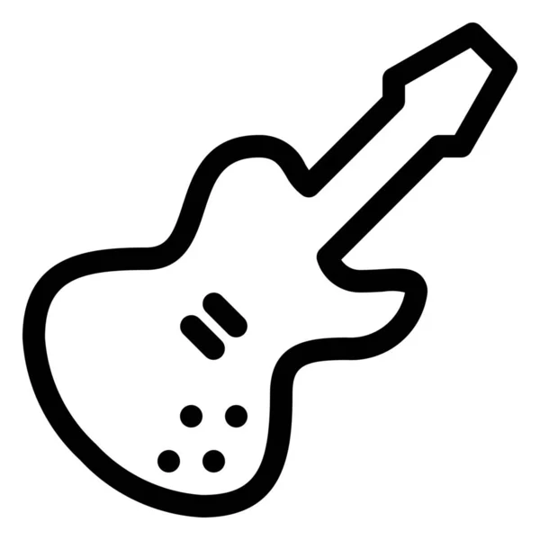 Electric Guitar Instrument Icon Outline Style — Stock Vector