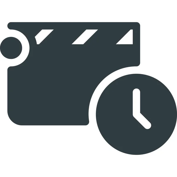 Clapper Clip Icono Corte Estilo Sólido — Vector de stock