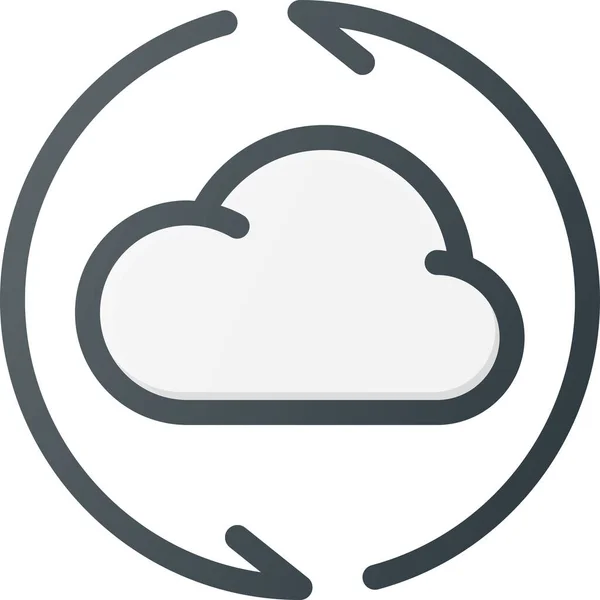 Ikona Odświeżania Chmury Obliczeniowej Stylu Wypełnionego Konturu — Wektor stockowy