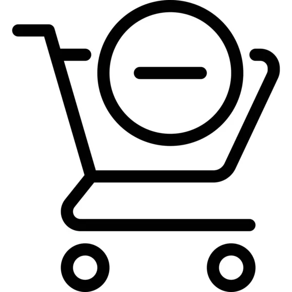Kundvagn Handel Bort Ikonen Shopping Handel Kategori — Stock vektor