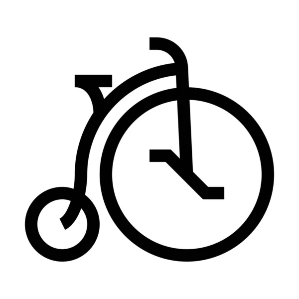 Cykel Hipster Retro Ikon Kontur Stil — Stock vektor