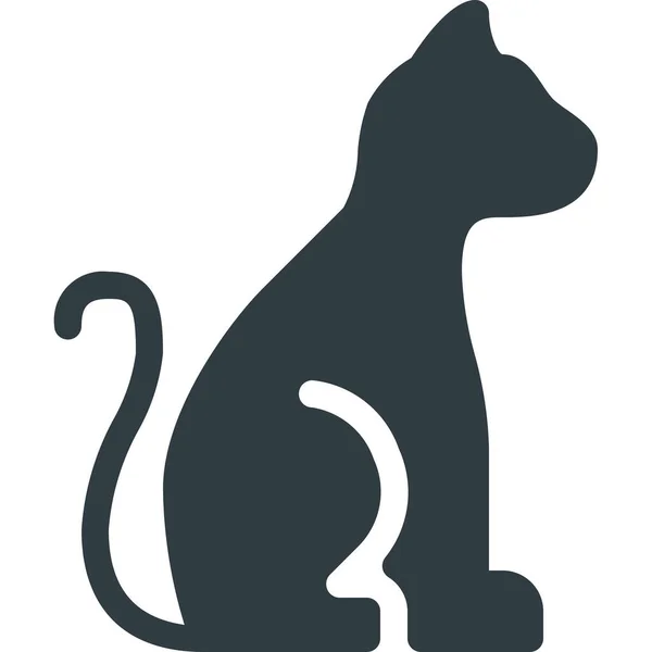 Ícone Empresa Gato Animal Estilo Sólido — Vetor de Stock