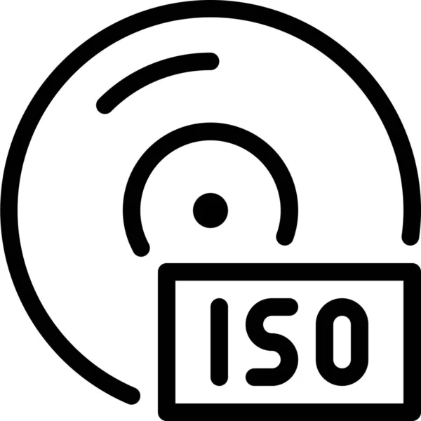 Icône Disque Compact Dans Style Outline — Image vectorielle