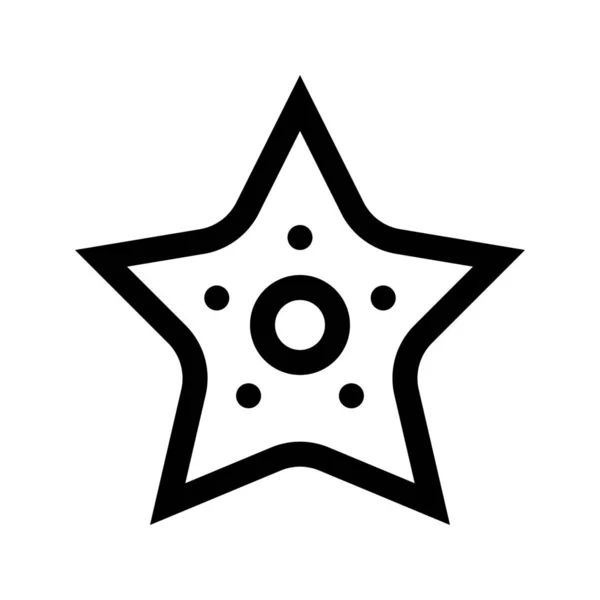 Strand Fisch Star Symbol Outline Stil — Stockvektor