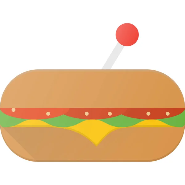 Manger Fast Food Icône Dans Style Plat — Image vectorielle