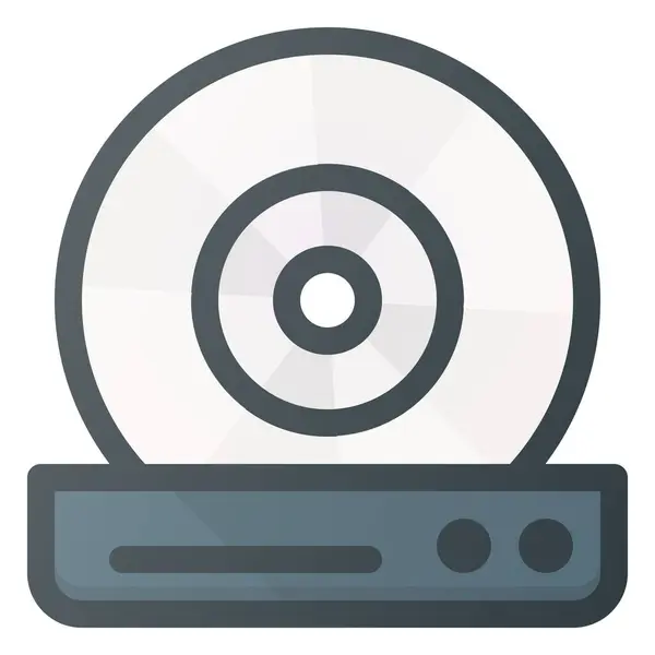 Dispositivo Disco Dvd Ícone Estilo Esboço Preenchido — Vetor de Stock