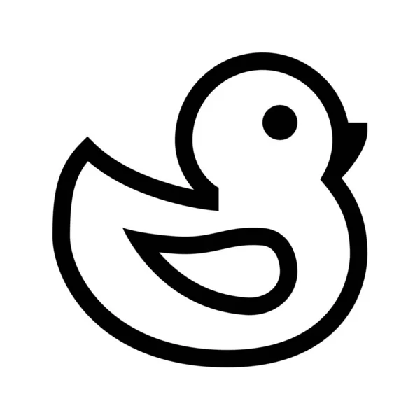 Bad Ente Objekt Symbol Outline Stil — Stockvektor