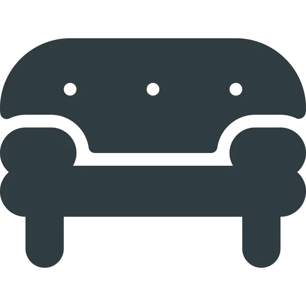 Icône Intérieure Meubles Canapé Dans Style Solide — Image vectorielle