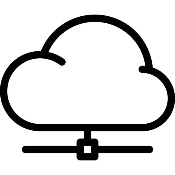 Cloud Data Database Icoon Grote Lijnen — Stockvector