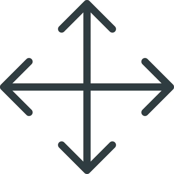 Arrow Cursor Directions Icon Outline Style — Vector de stock