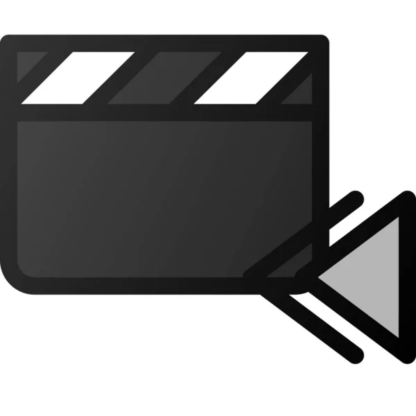 Atrás Clip Película Icono — Vector de stock