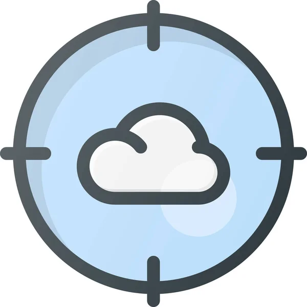 Atack Cloud Computing Icon Vyplněném Stylu Osnovy — Stockový vektor