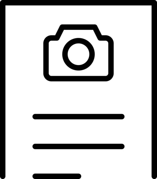 Ícone Documento Contrato Câmera — Vetor de Stock