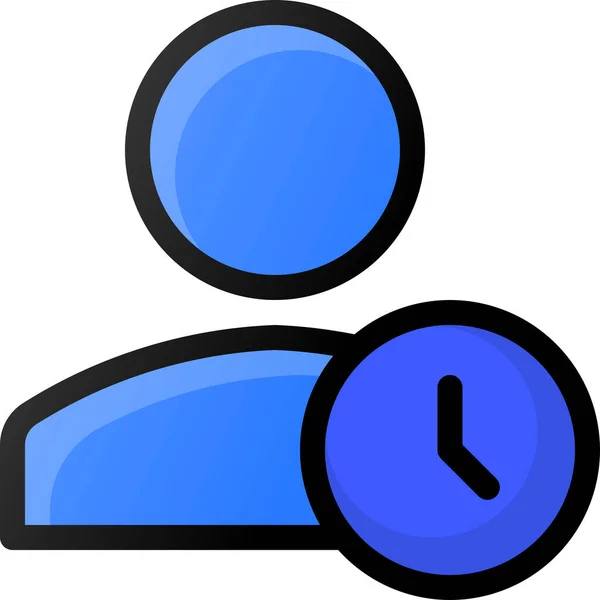 Icône Compte Temps Utilisateur — Image vectorielle