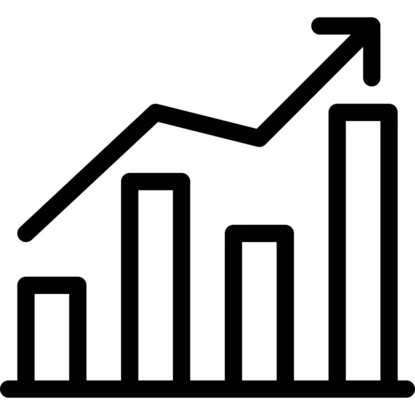 Ícono Infográfico Gráfico Gráfico Analítico Estilo Esquema — Vector de stock