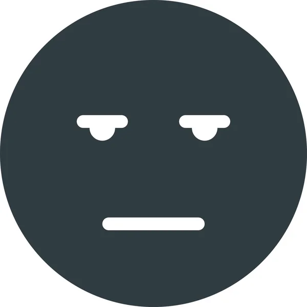 Unatkozó Emoji Ikon Szilárd Stílusban — Stock Vector