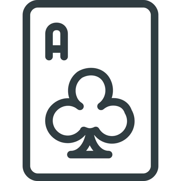 Karte Casino Club Ikone Outline Stil — Stockvektor