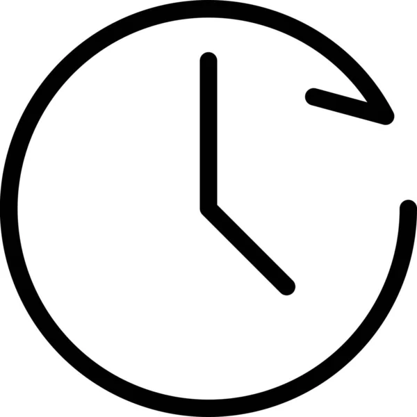 Uhr Uhrzeigersinn Icon Outline Stil Setzen — Stockvektor