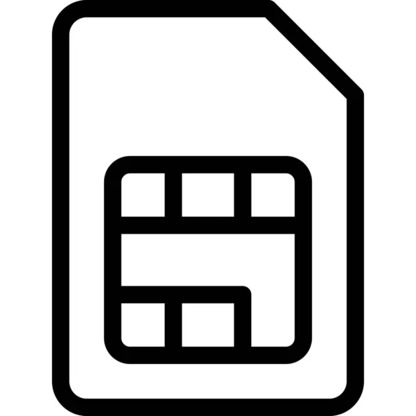 Icono Del Teléfono Móvil Tarjeta Estilo Esquema — Vector de stock