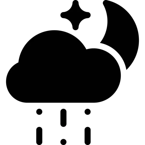 Cloudy Forecast Night Icon — Stock Vector