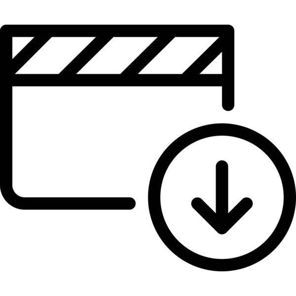 Clip Descargar Icono Película Estilo Esquema — Vector de stock