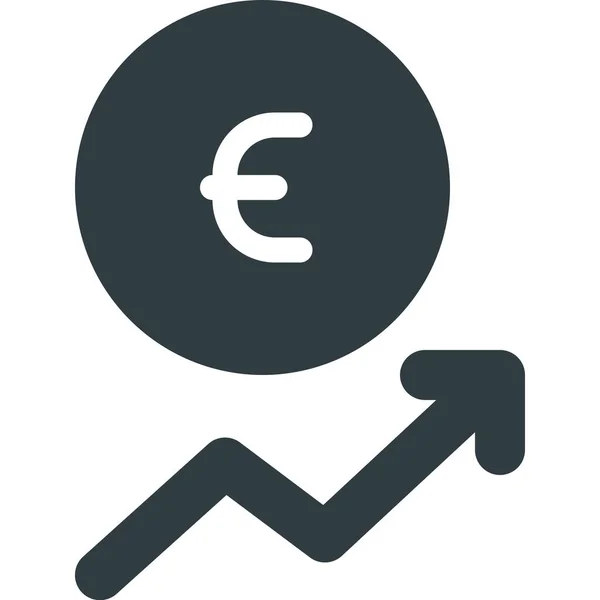 Pièces Monnaie Euro Icône Dans Style Solide — Image vectorielle