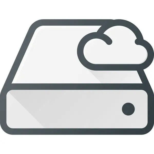 Ikona Dysku Chmury Obliczeniowej Stylu Wypełnionego Konturu — Wektor stockowy