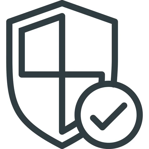 Check Firewall Proteger Icono Estilo Esquema — Vector de stock