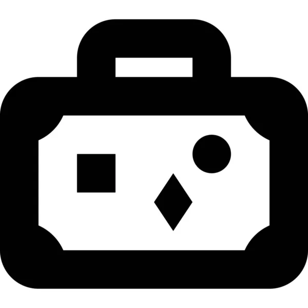 袋装行李箱图标 实色风格 — 图库矢量图片