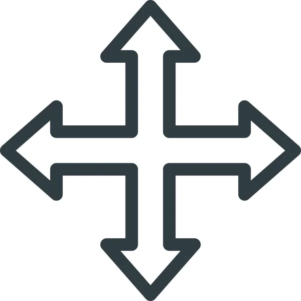 Arrow Cursor Directions Icon Outline Style — ストックベクタ