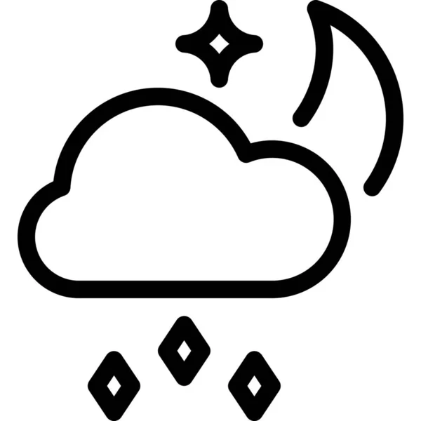 Cloudy Forecast Hailstorm Icon Outline Style — Stock Vector