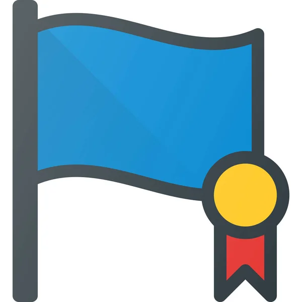 Σήμα Χώρα Εικονίδιο Σημαίας Στυλ Γεμισμένο Περίγραμμα — Διανυσματικό Αρχείο