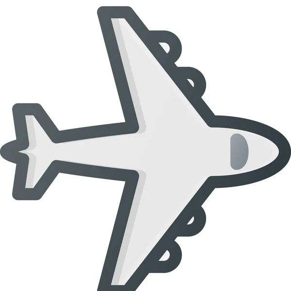 Vuelo Volar Avión Icono Estilo Contorno Lleno — Vector de stock