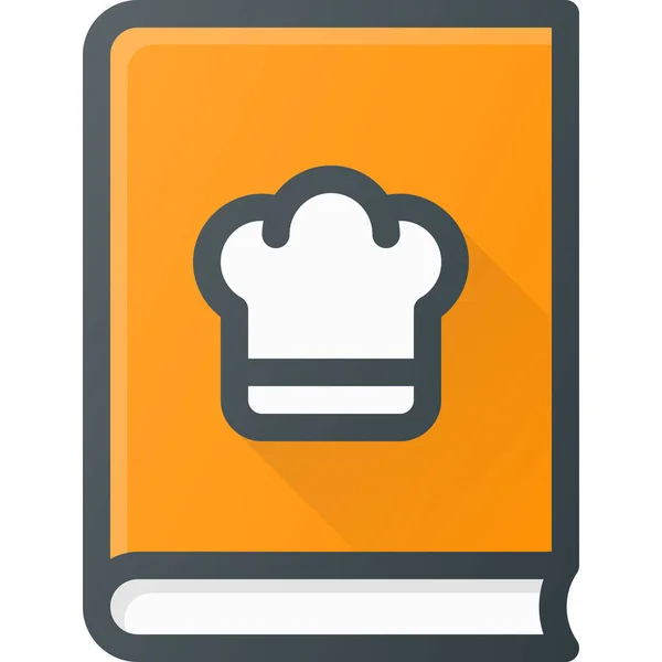 Book Coock Cookbook Icon Filled Outline Style — Stock Vector