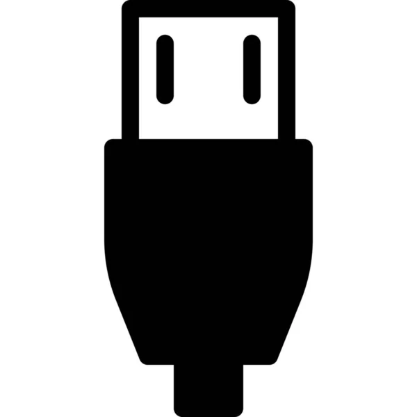 Cable Micro Usb Icono Categoría Computadora Hardware — Vector de stock
