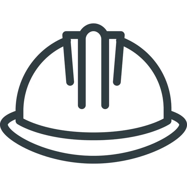 Construction Helmet Industry Icon Outline Style — Stock Vector