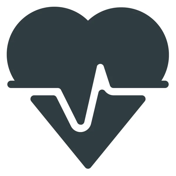 Corazón Cardio Salud Icono Estilo Sólido — Vector de stock