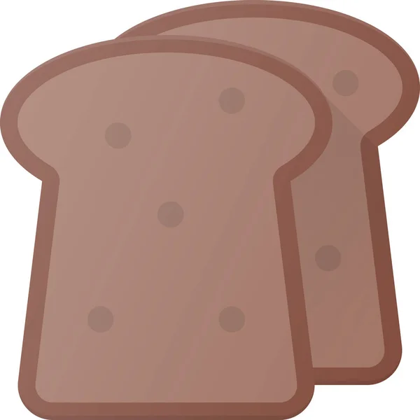 Pão Comer Ícone Comida Estilo Plano — Vetor de Stock