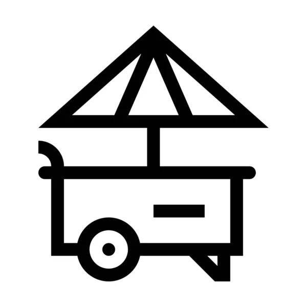 Carrito Icono Comida Rápida Estilo Esquema — Vector de stock