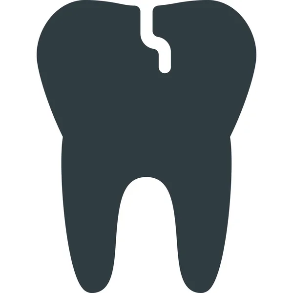 Broken Dental Health Icon Solid Style — ストックベクタ