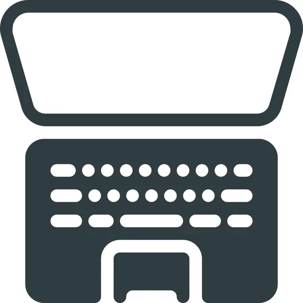 Adjuntar Icono Teclado Portátil Estilo Sólido — Vector de stock