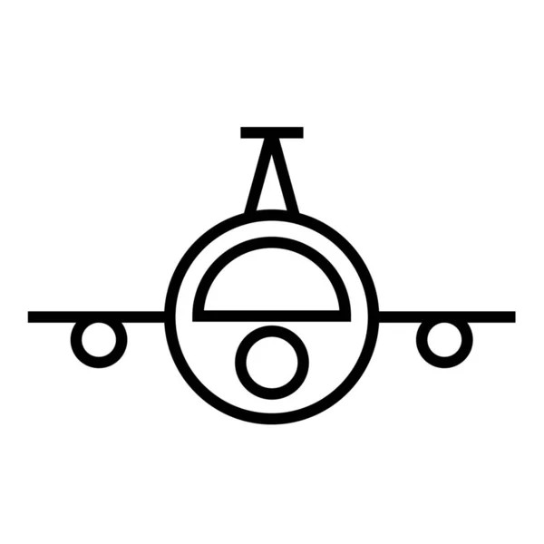 Avión Avión Vuelo Icono Estilo Esquema — Vector de stock