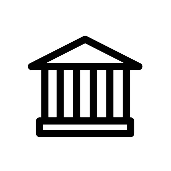 Bankovní Ikona Bank001 Stylu Osnovy — Stockový vektor