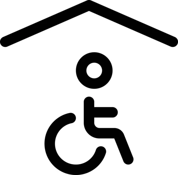 Ícone Invalidez Casa Desativado — Vetor de Stock