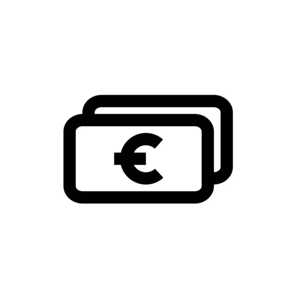 Kontanter Cashx2 Euro Ikonen Översikt Stil — Stock vektor