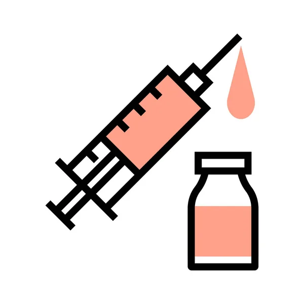 Icône Médicale Injection Santé Dans Style Contour — Image vectorielle